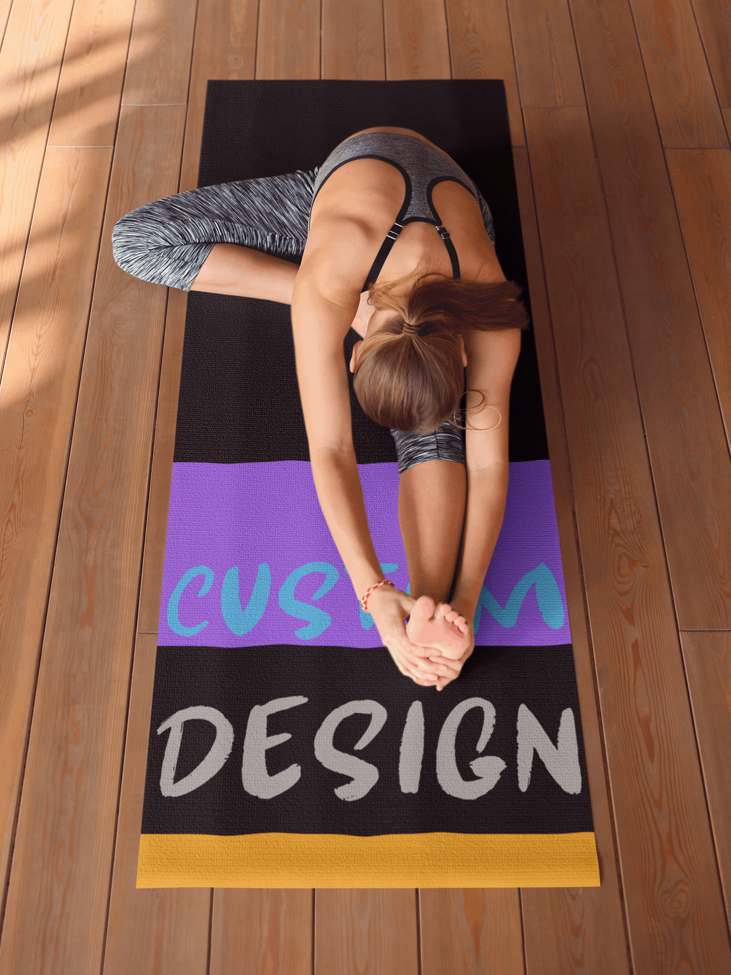Custom Black Rubber Yoga Mat - Premium Home Decor for Just $60.55! Shop now at Crunchin' Time