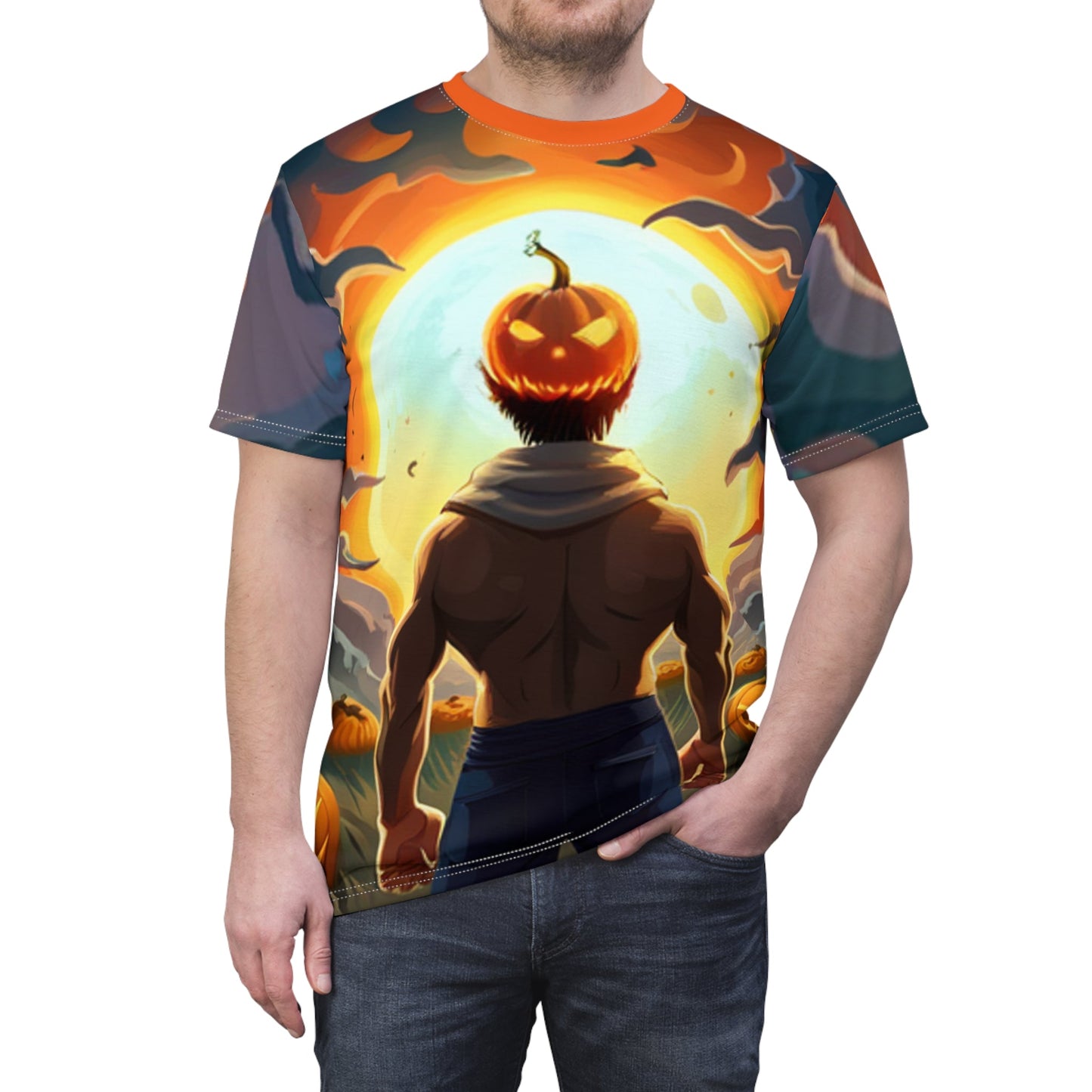 Spooky Gains" All Over Print T-Shirt (AOP) | Mens Halloween Gift for Him | Gym Halloween T-Shirts for Him - Premium All Over Prints for  Just $40! Shop now at Crunchin' Time